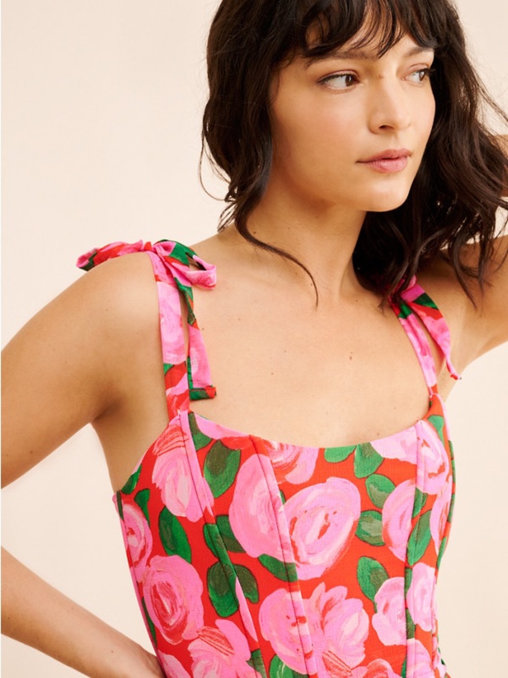 Anthro Show Me Your MuMu Pink Rose-Print Maxi Dress - Used Excellent Condition - Picture 3 of 5